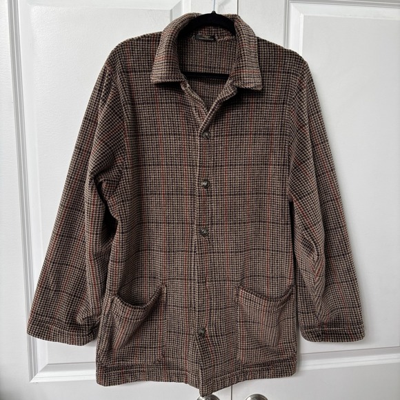 Marks and Spencer Other - Vintage St. Michael M&S Chenille Button Up Sweater Mens M Chore Houndstooth UK